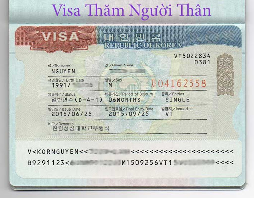 VISA thăm thân Hàn Quốc