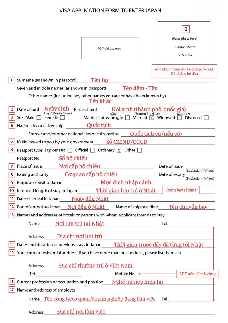 tờ khai hộ chiếu